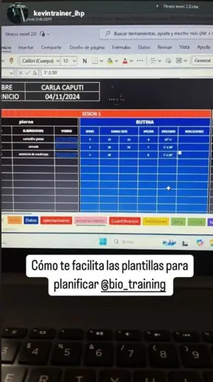 Captura de @kevintrainer_ihp usando Biotraining