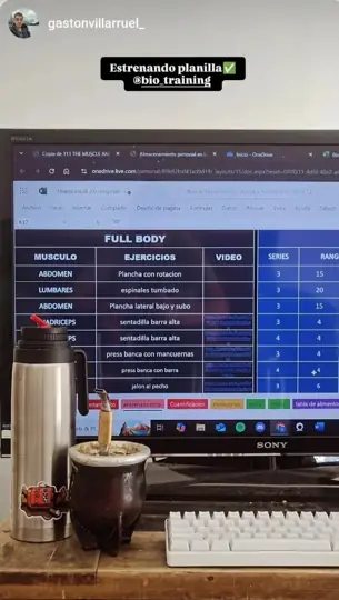 Captura de @gastonvillarruel_ usando Biotraining